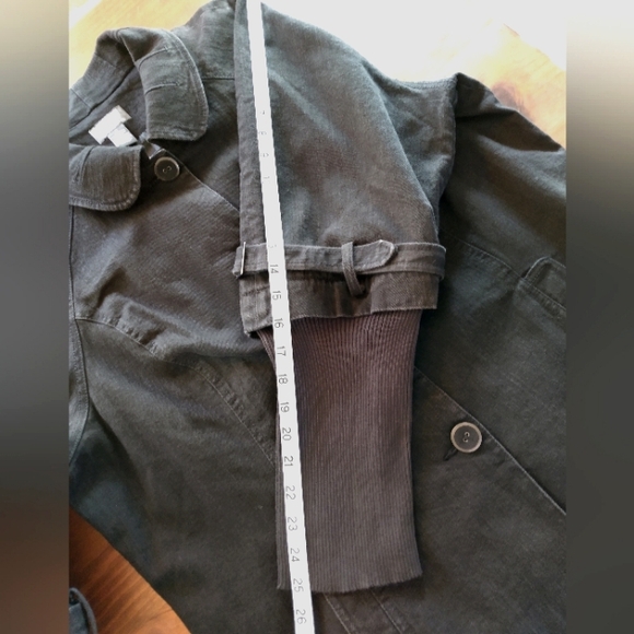 Motto Denim Raglan Button Down Jacket with Ribbed Cuffs - Picture 9 of 10